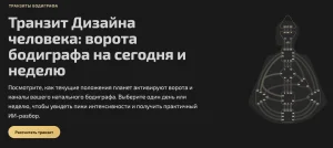 Транзит Дизайна человека - Бодиграф на сегодня и неделю